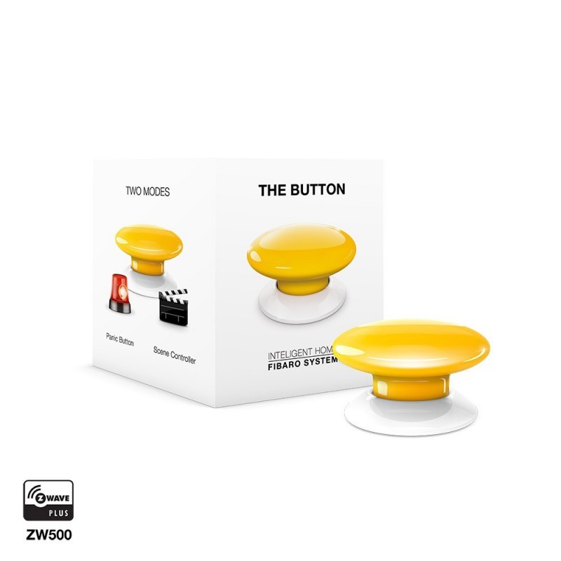 FIBARO - Bouton Connecté Jaune The Button Z-Wave Plus