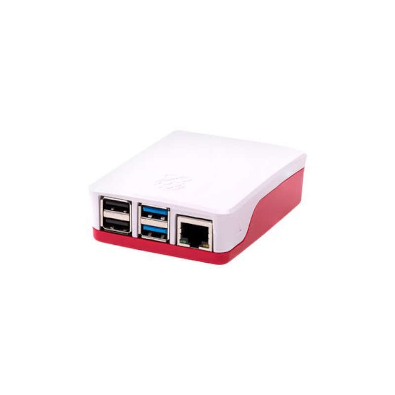 boitier officiel Raspberry pi 4 modèle B blanc et rouge