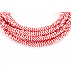 CHACON - Cordon textile avec interrupteur 2m Rouge et Blanc