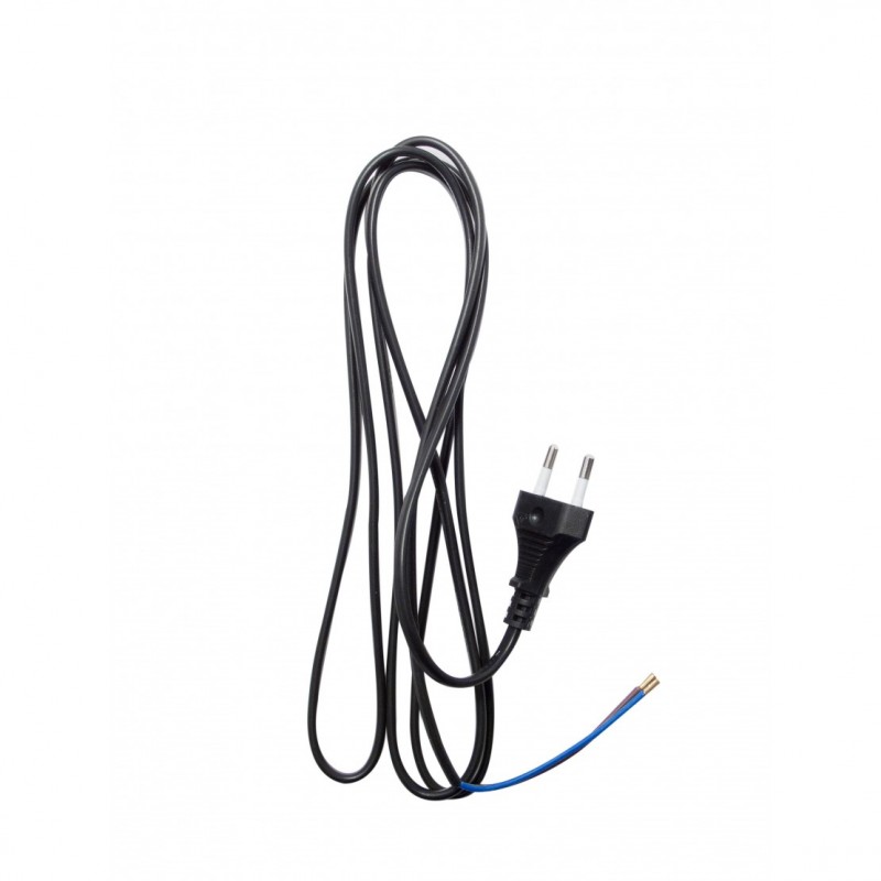 CHACON - Câble PVC avec prise Noir 2m