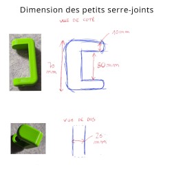 EDI - Lot de 5 Serre Joint en PLA couleur Doré